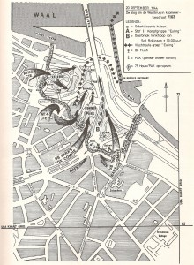 Kaart over de slag om de Waalbrug